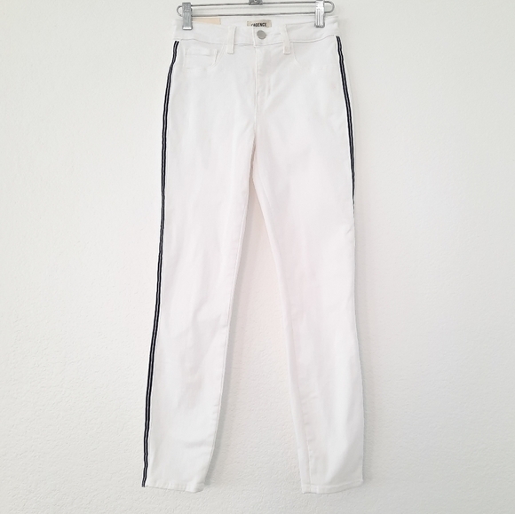 L'AGENCE Margot High Rise Tux Stripe Skinny Jeans 25 - Picture 2 of 9